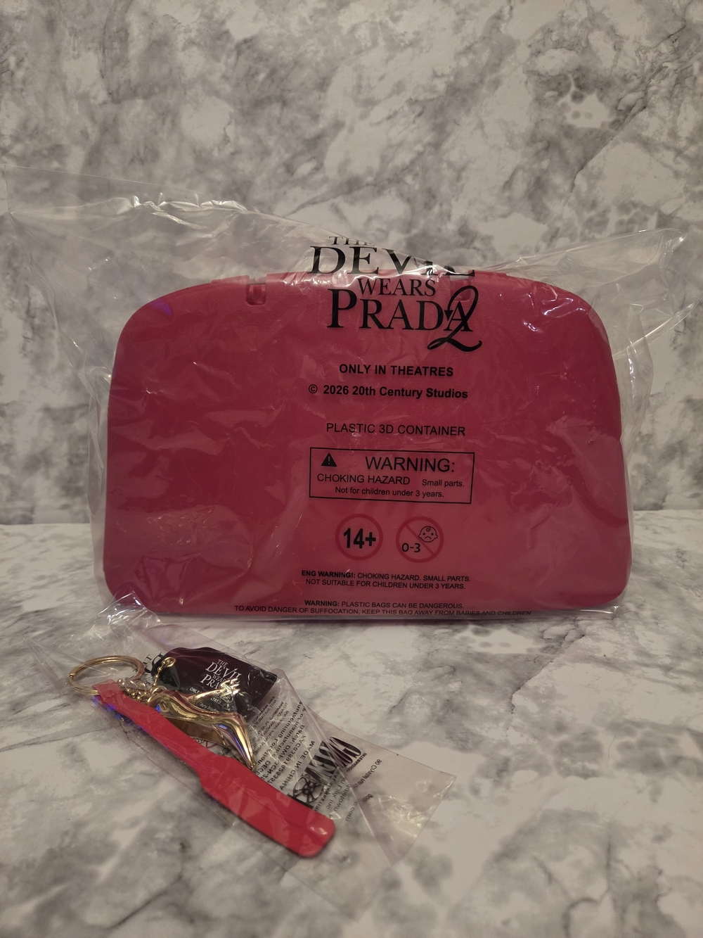 Devil Wears Prada 2 Red Purse Popcorn Bucket With Keychain Charm